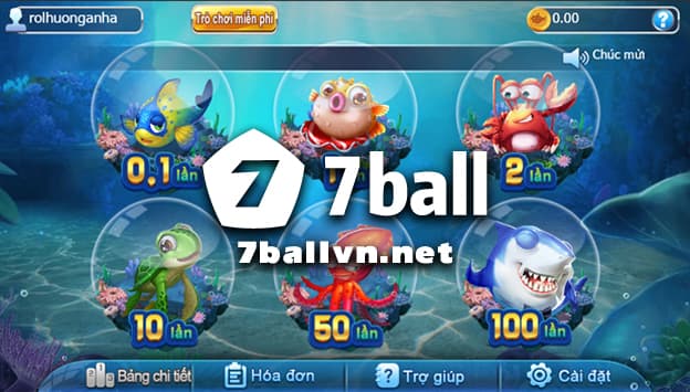 Giao diện bắn cá online của 7ball